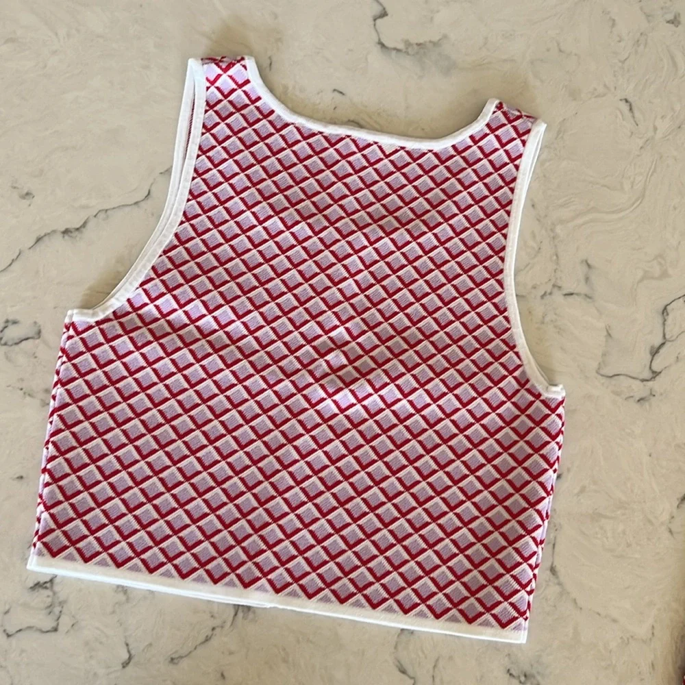 Sandro Matching Set Skirt & Top - Pink/Red Pattern - S - Picture 5 of 15